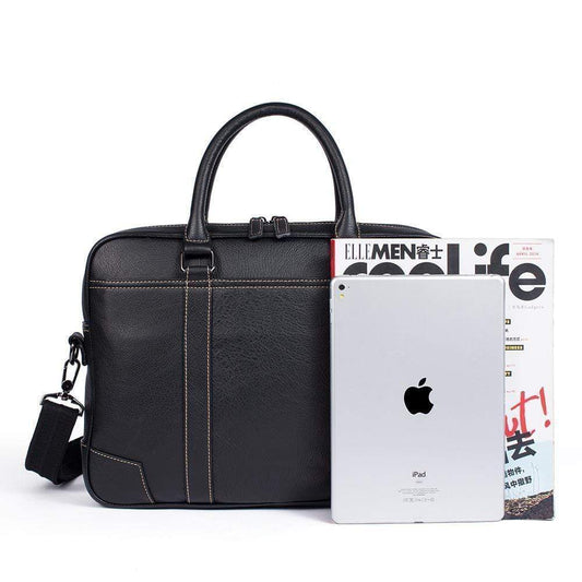 Bagclo Rossie Viren Vintage Classic Double Zip Leather Briefcase