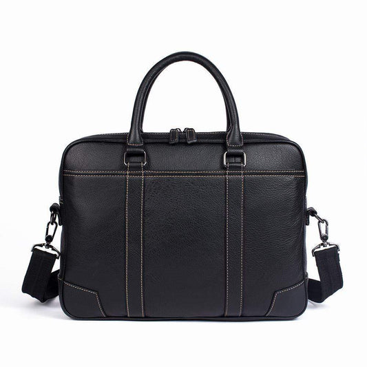 Bagclo Rossie Viren Vintage Classic Double Zip Leather Briefcase